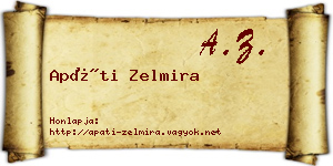 Apáti Zelmira névjegykártya